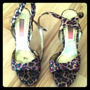 Betsey Johnson leopard heels