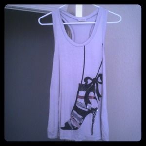 Grey rhinestone high heel tank