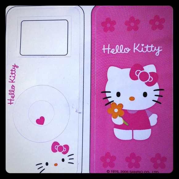Hello kitty front and back stickers for iPod(: