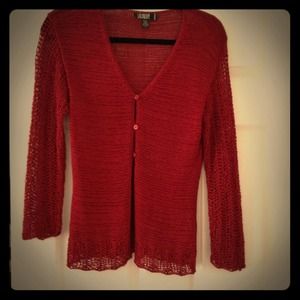 Laundry by Shelli Segal red woven sweater-vintage!