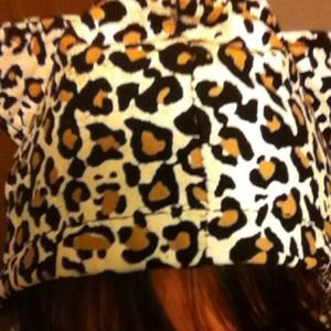 Leopard Print Backpack with Ear Hood