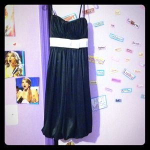 Black ad white dress.