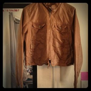 Size L Xhilaration light brown leather jacket
