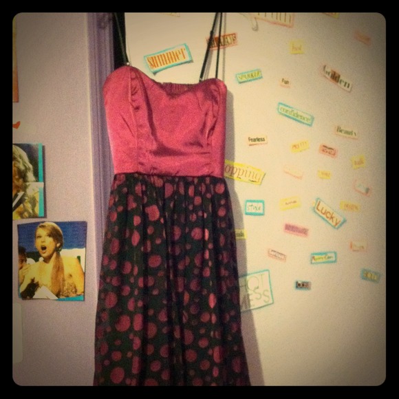 Pink and black dress