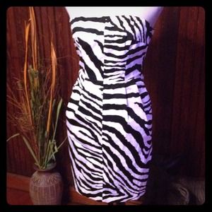 Express Dresses & Skirts - SOLD Strapless Zebra Mini Express Dresses & Skirts - SOLD Strapless Zebra Mini