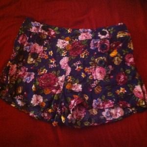 Floral High Waist Short Shorts