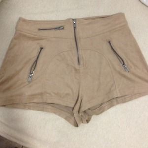 H&M velvet zipper shorts