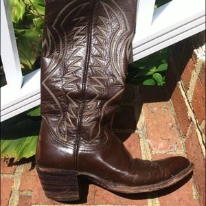 Authentic leather cowboy boots