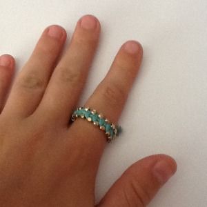 Teal and gold adj ring
