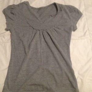 Grey short sleeve short.