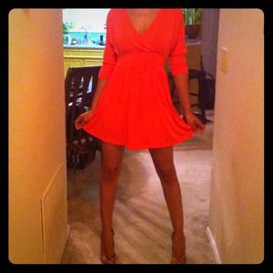 Short XOXO orange/peach dress.
