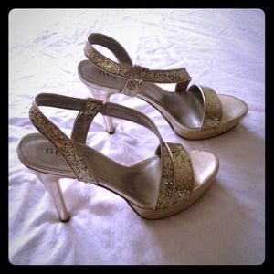 Gold GUESS heels