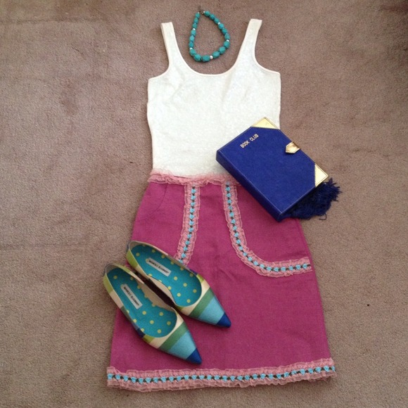 Colored Denim Skirt - Picture 1 of 4