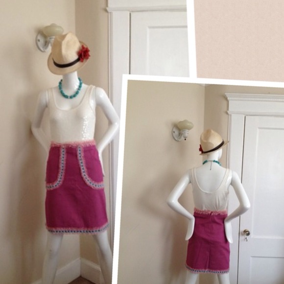 Colored Denim Skirt - Picture 2 of 4