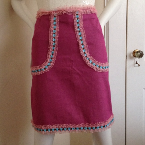 Colored Denim Skirt - Picture 3 of 4