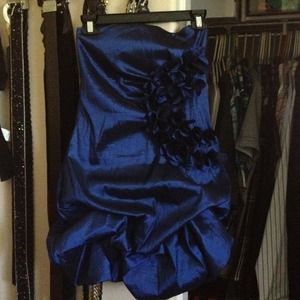Dark blue party/dance strapless dress
