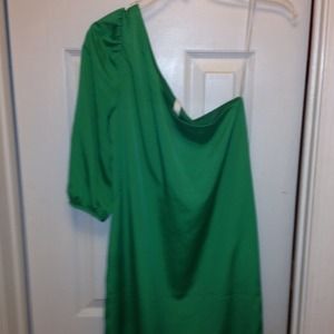 Green one shoulder dress