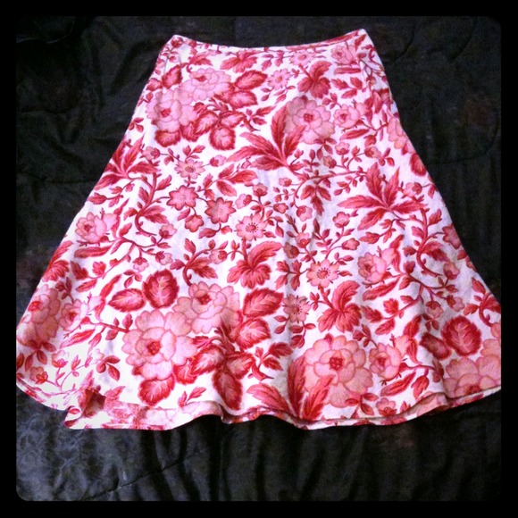 Linen Floral Skirt Ann Taylor Loft & Express skirt