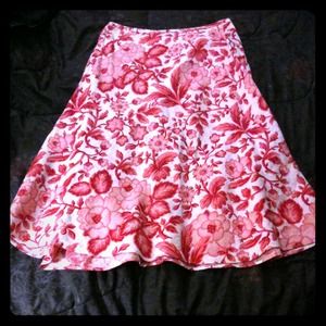 Linen Floral Skirt Ann Taylor Loft & Express skirt