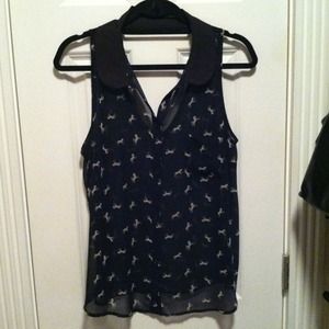 Pony-print sheer top