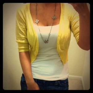 SOLD!!! Yellow eyelet cardigan