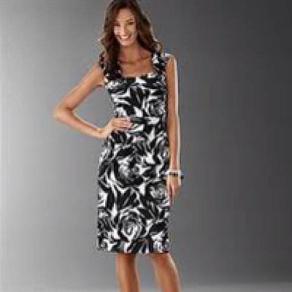 WhiteHouse BlackMarket Satin Dress and earrings