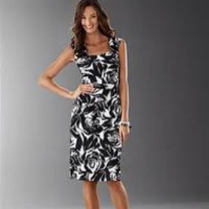 WhiteHouse BlackMarket Satin Dress and earrings