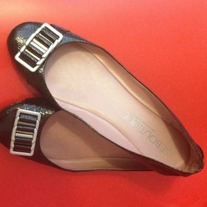 Black flats with buckle