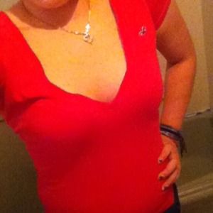 Pink V-Neck Hollister Shirt