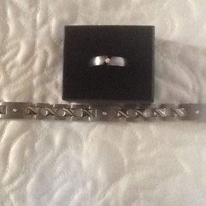 Men's Diamond, Titanium Ring & Bracelet
