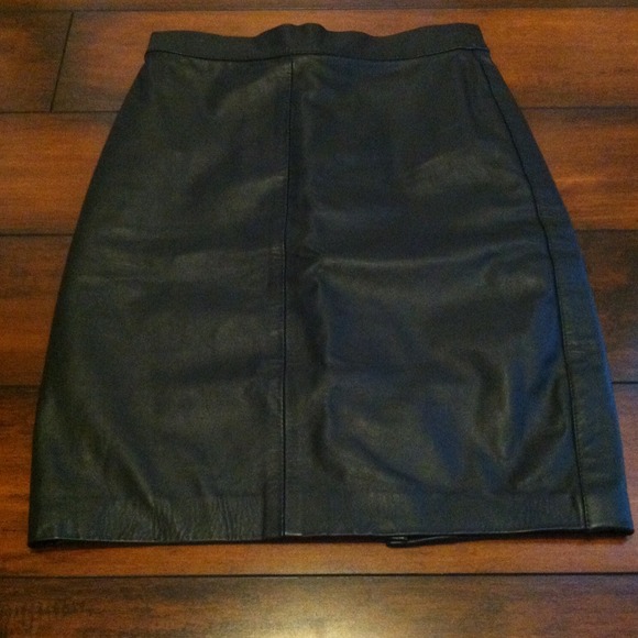 Black leather skirt