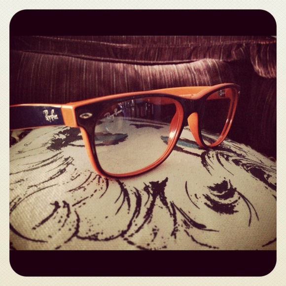 Ray Ban Navy blue and orange Wayfarer sunglasses