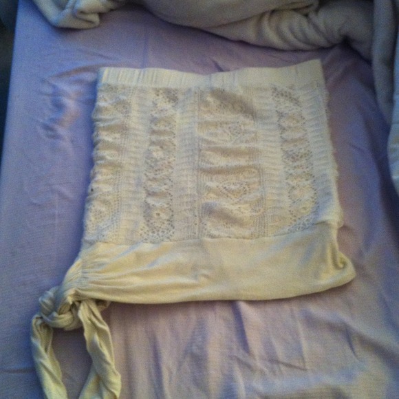 Ivory, lace-detailed top!