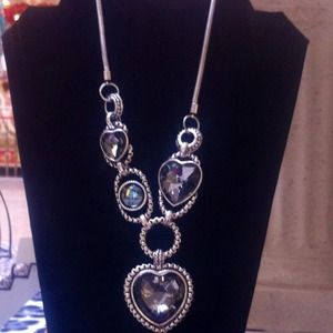 Heart necklace with matching earrings