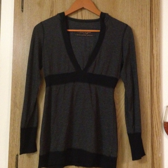 Cozy soft long sleeve top with attached hoodie