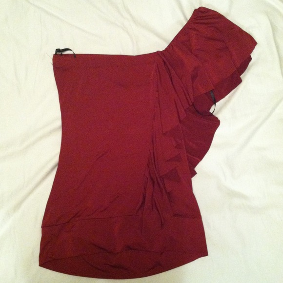*Trade* Maroon shirt with ruffles