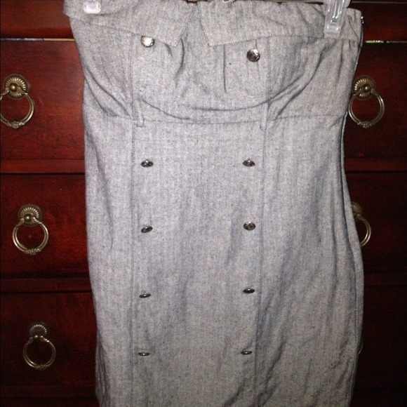 Grey military style short dress! Super cute!