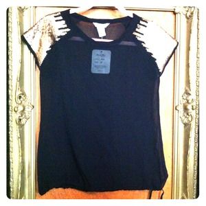 NWT!! Black sheer top Size: M