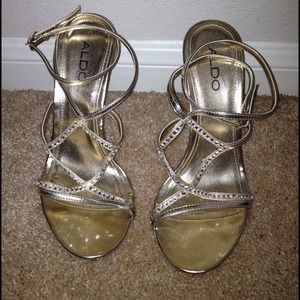 ALDO gold dress sandals