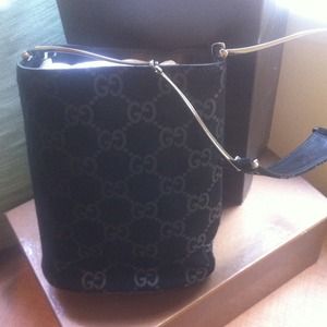 Black suede GUCCI handbag