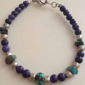 Purple and turquoise stone braclet!