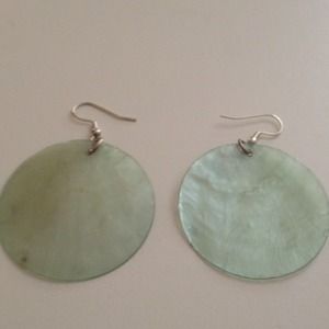 Sheer round mint green earrings!