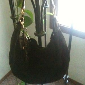 FRANCO SARTO suede hobo bag w/hook/chain.