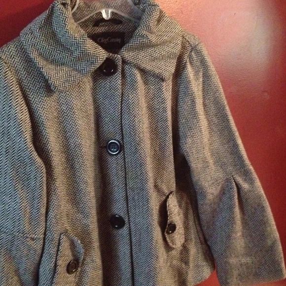 ⚡Sold⚡Tweed Jacket with puffed sleeve&collar