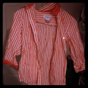 Orange striped button up dress shirt!