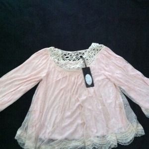 Soft pink lace top