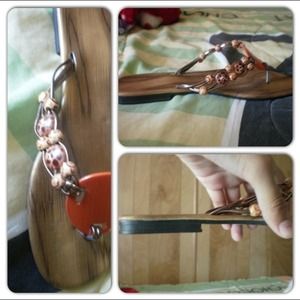 Orange beaded sandals