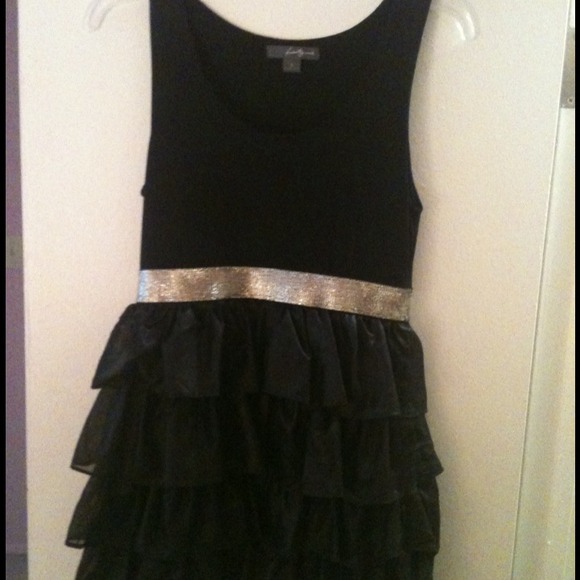 Black ruffled party dress