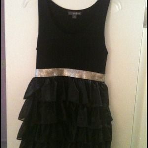 Black ruffled party dress