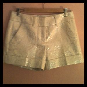 Silver/White brocade shorts